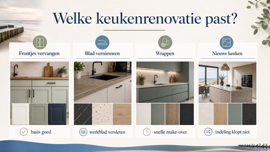 Overzicht van keukenrenovatie routes